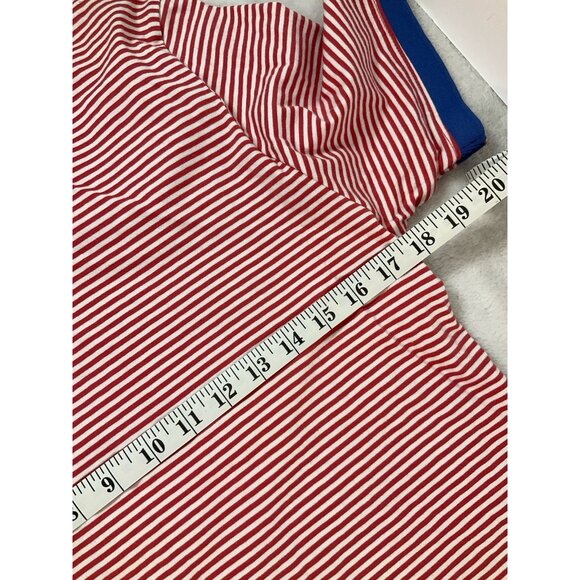 Free Assembly Polo Shirt Men Small Red Striped‎ Contrast Collar Cotton Short Slv - Picture 5 of 7